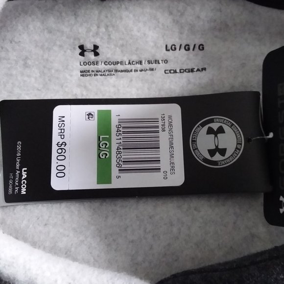 NWT Under Armour ColdGear Hoodie Size Large Grey Forest Camo Logo Fleece Lined - Picture 8 of 9